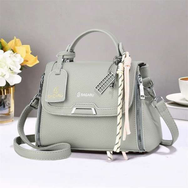 Bagbau Baby Gray Trendy Vegan Leather Handbag  for Office Party & Travel BB1006BG