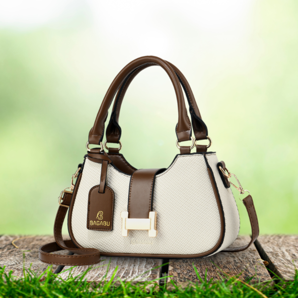 Bagabu Elegant Mini Beige Handbag Vegan Leather Stylish Women's Shoulder Bag BB1003BE