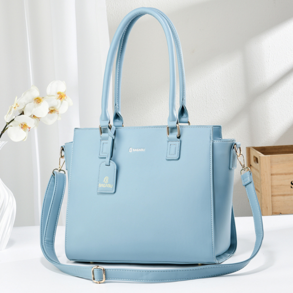 Bagabu Luxary Sky Blue Colour Vegan Leather stylish Laptop handbag for Office and Working Women BB1004SB